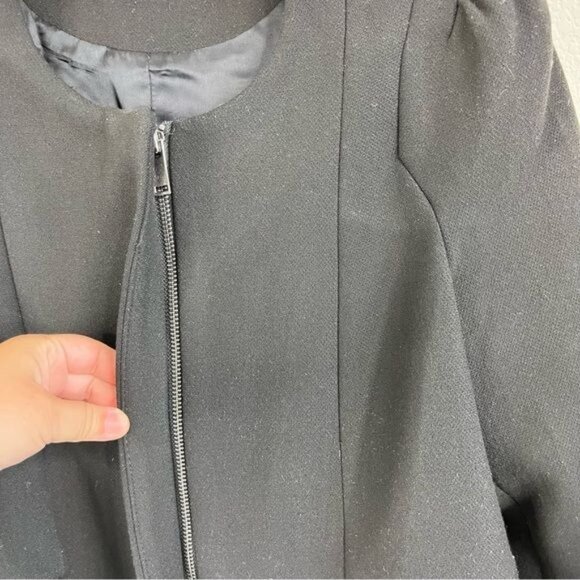 Zara Coat with Box Puff Sleeve Midi Jacket - Picture 5 of 12